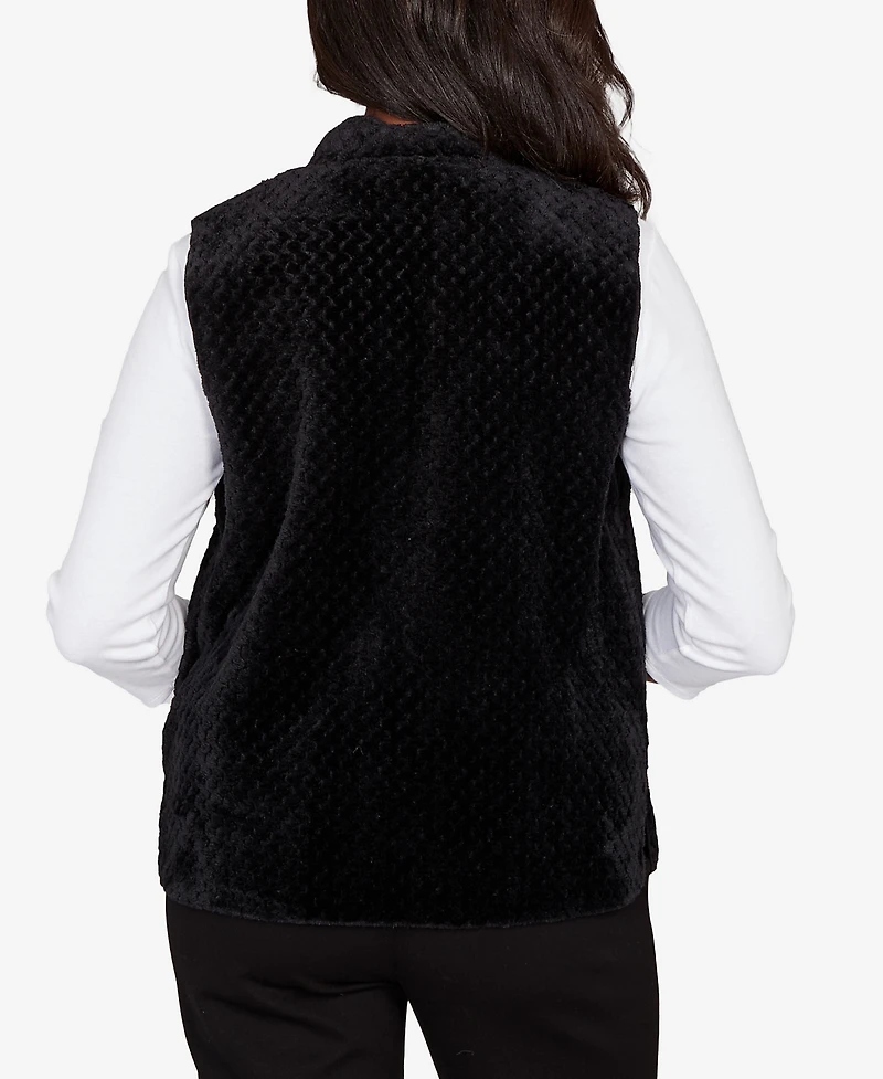 Alfred Dunner Barcelona Plush Fleece Lined Vest Jacket