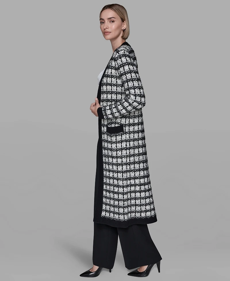 Karl Lagerfeld Paris Women's Duster Long Sleeve Cardigan Sweater