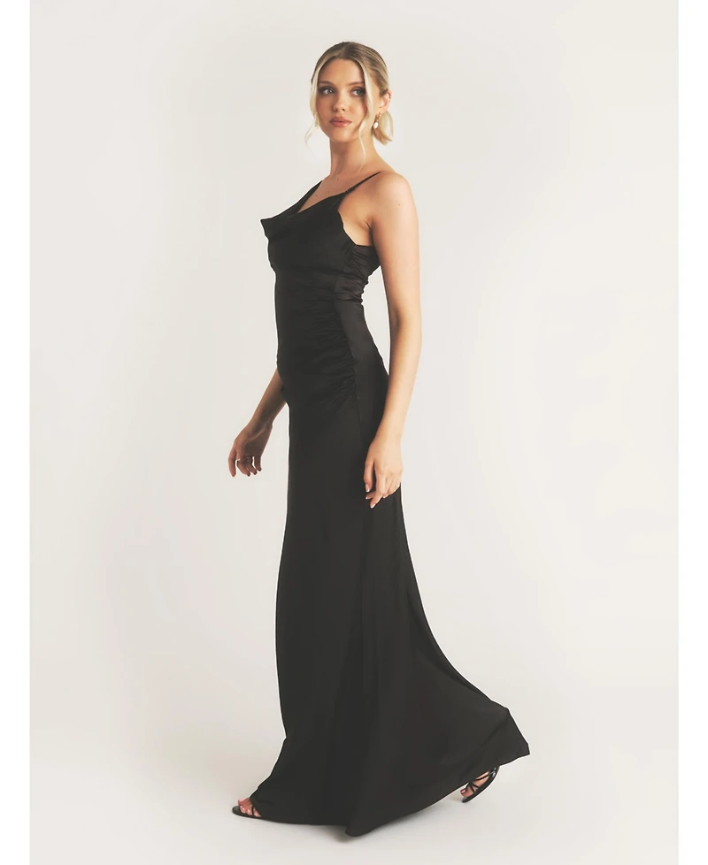 Six Stories Cowl Front Asymmetric Bridesmaid Dress