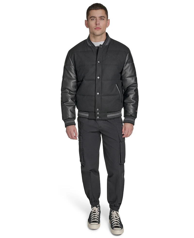 Champion Men's Wool Blend Quilted Puffer Jacket