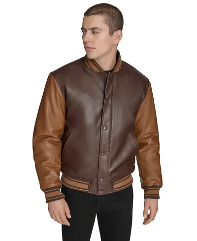 Champion Men's Faux Leather Varsity Jacket