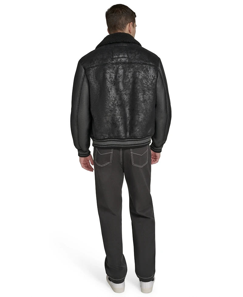 Champion Men's Faux Shearling Varsity Jacket