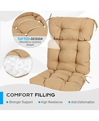 Aoodor Outdoor 45"x 22" x5" Tufted High Back Cushions Patio Replacement Chair Cushion with Ties, Water and Fade Resistant for All Weath