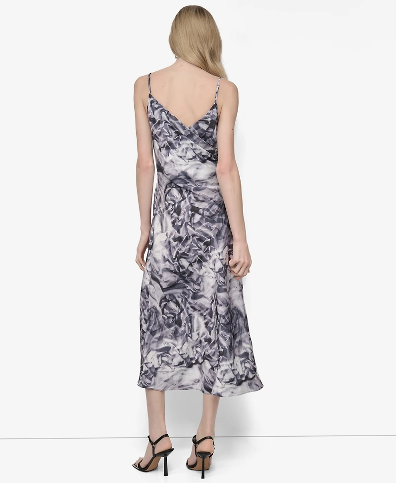 Dkny Women's Sleeveless Cowl Neck Midi Slip Dress