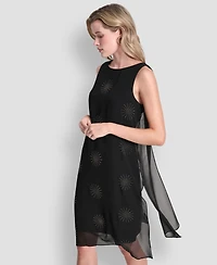 Dkny Women's Sleeveless Hotfix Overlay Dress