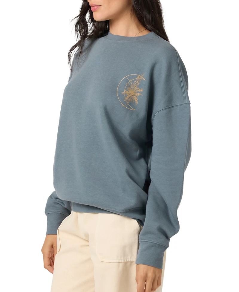 O'Neill Juniors' Moon Flower Crewneck Sweashirt