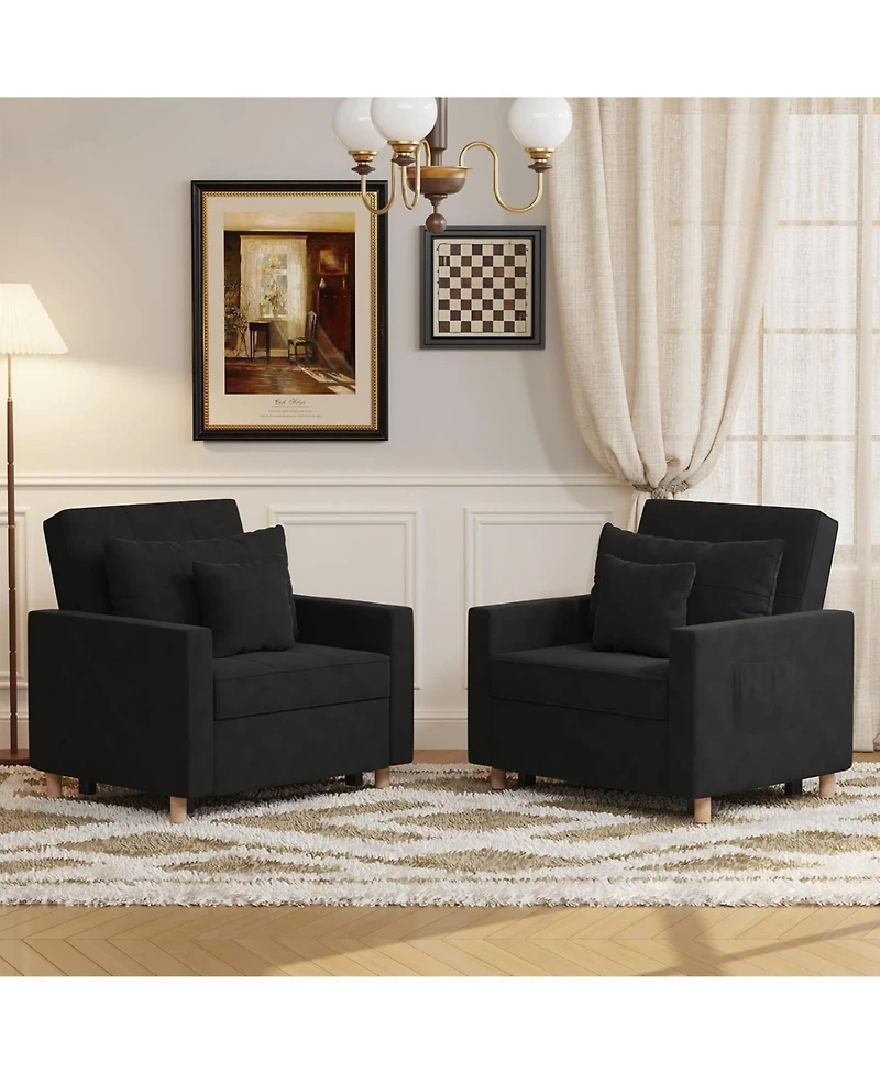 Aecojoy 36" Sleeper Chair, Convertible Chair Bed for Adults, 3-in-1 Pull Out Sofa