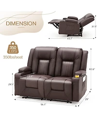 Aecojoy Loveseat Recliner with Cup Holders&Side Pockets