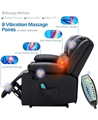 Aecojoy Recliner Couch with Massage&Heat Function, 3-Seat Wall Hunger Reclining Sofa