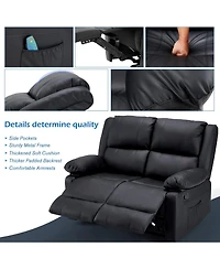 Aecojoy Loveseat Recliner with Heat&Massage Function, Rv Couch Wall-Hugger Reclining Sofa