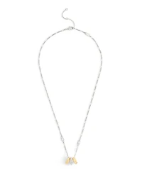 Coach Two-Tone Signature Signet Rondelle Pendant Necklace