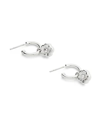 Coach Faux Stone Signature Tea Rose Huggie Earrings