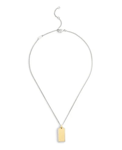Coach Two-Tone Signature Hangtag Pendant Necklace