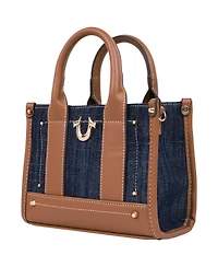 True Religion Denim Logo Strap Mini Tote