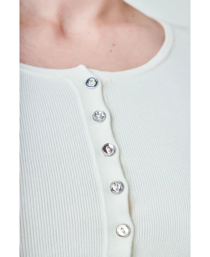 endless rose Women's Shoulder Pad Knit Top