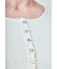 endless rose Women's Shoulder Pad Knit Top