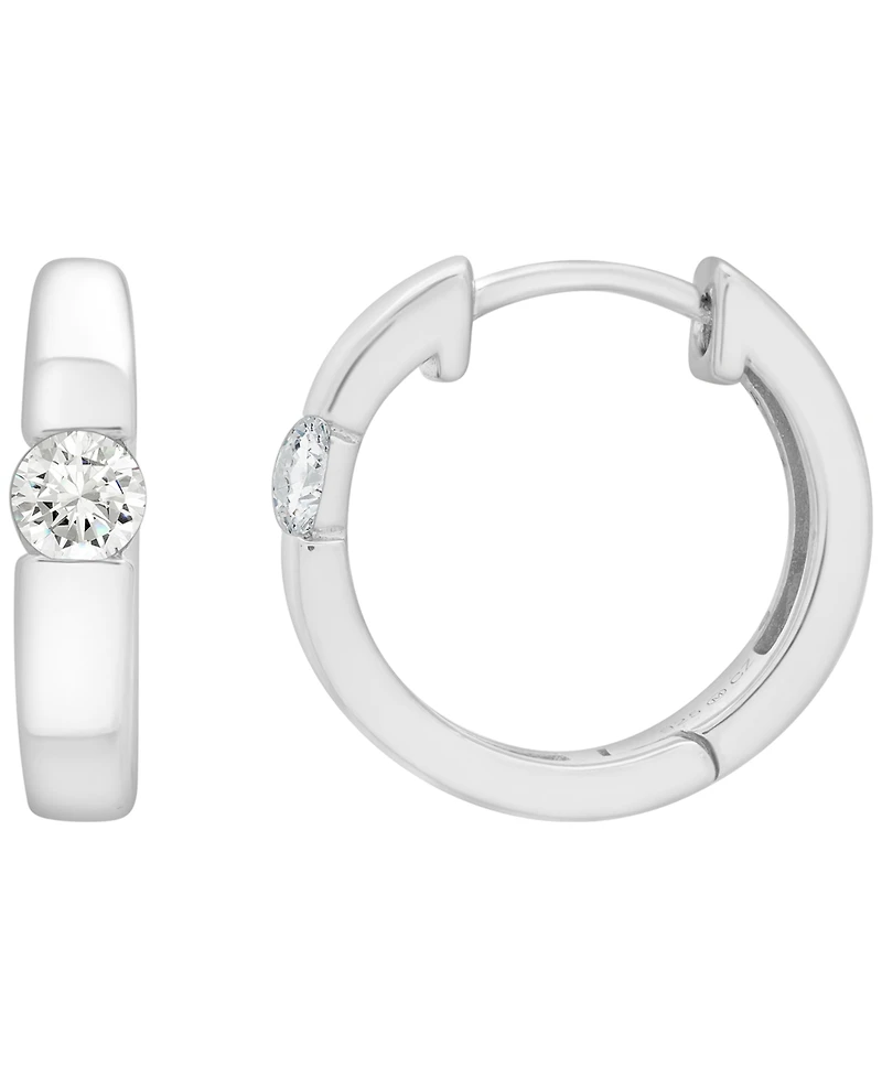 Macy's Diamond Hoop Earrings (1/4 ct. t. w.) in Sterling Silver