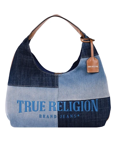 True Religion Patchwork Denim Hobo Bag