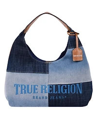 True Religion Patchwork Denim Hobo Bag
