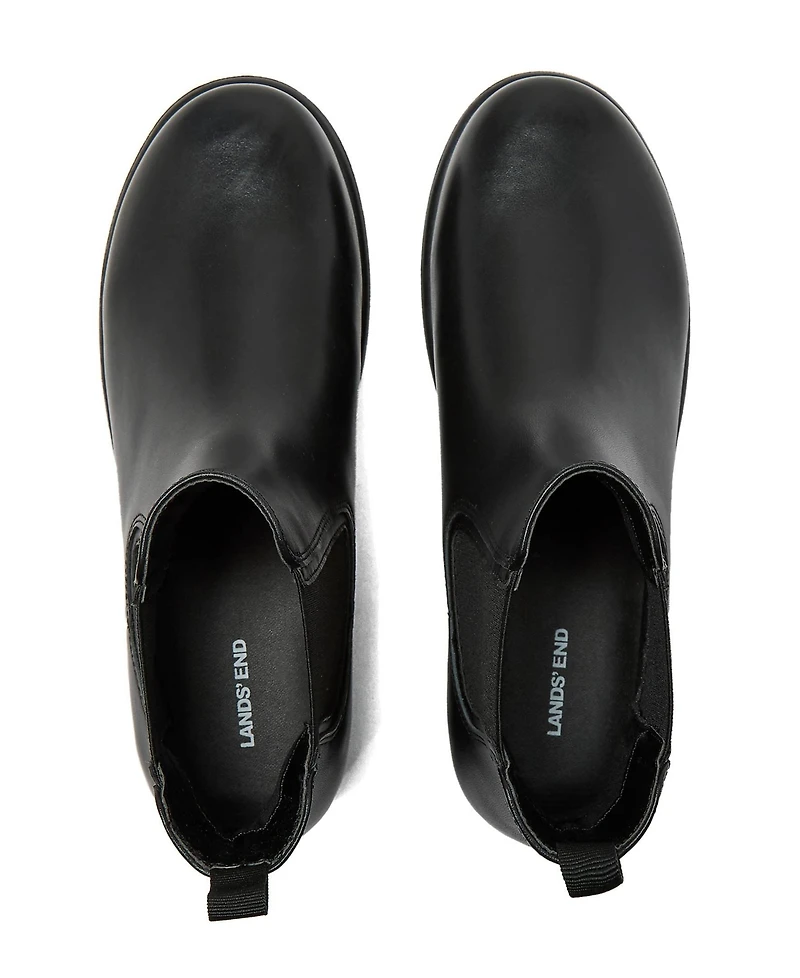 Lands' End Women's Wide Width Classic Leather Chelsea Boots