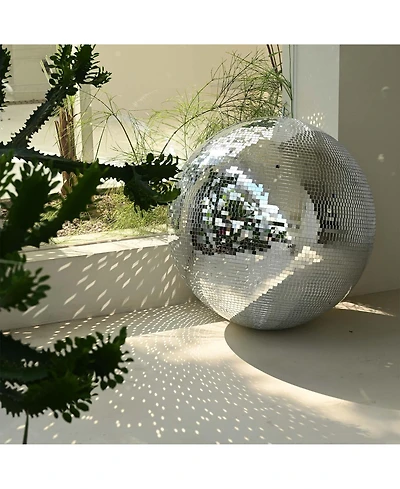 Yescom 24" Large Disco Ball Mirror Big Hanging Glass Decor for 70s 80s Party Events Wedding Dj Dance Club Stage Lighting Silver
