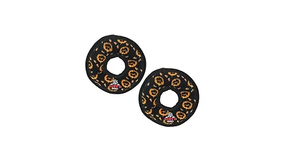 Tuffy Holiday Medium Ring Pumpkin 2 Pack, Durable Plush Squeaky Dog Toy