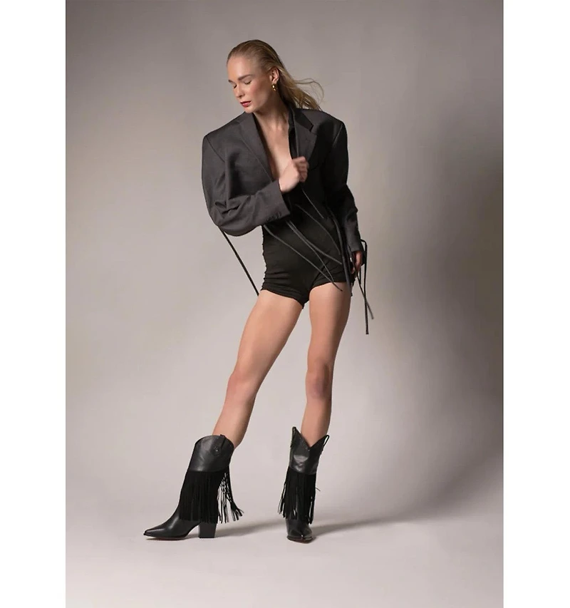 Leather Fringe Boots Feelings By Dante