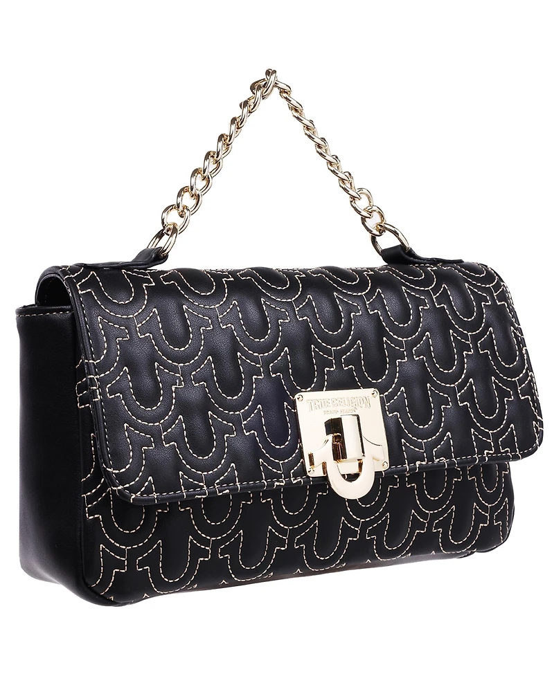 True Religion Horseshoe Quilted Flap Shoulder Bag