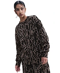 Nike Women's Phoenix Fleece Oversized Printed Crew-Neck Sweatshirt