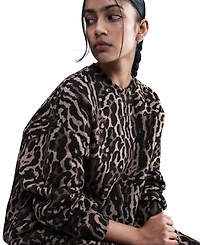Nike Women's Phoenix Fleece Oversized Printed Crew-Neck Sweatshirt