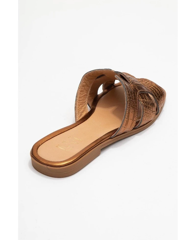 Forever & Always Shoes Notre Leather Slide Sandal (Women)