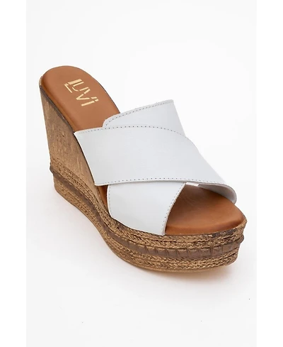 Forever & Always Shoes Lois Wedge Leather Sandal (Women)