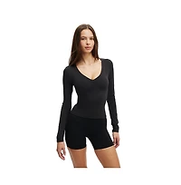 Cotton On Women's Active Ultra Soft Plunge Front Long Sleeve