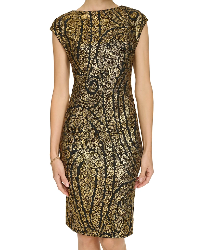 Tommy Hilfiger Petite Foil Print Sheath Dress