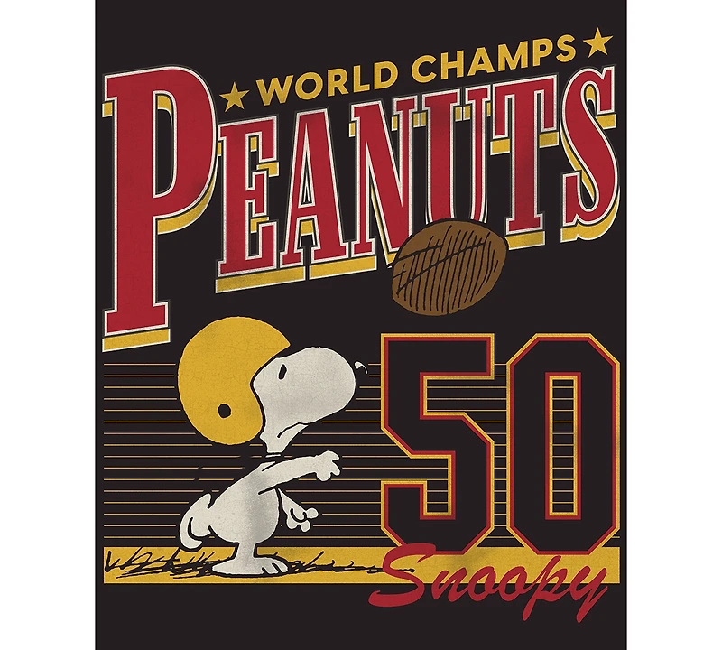 Hybrid Apparel Men's Snoopy Football Crewneck T-Shirt