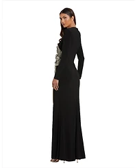 Mac Duggal Women's Jersey Gown With Embellished Flower