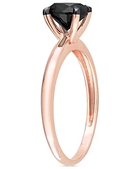 Macy's Oval Black Diamond Solitaire Engagement Ring (1 ct. t.w.) 14K Rose Gold