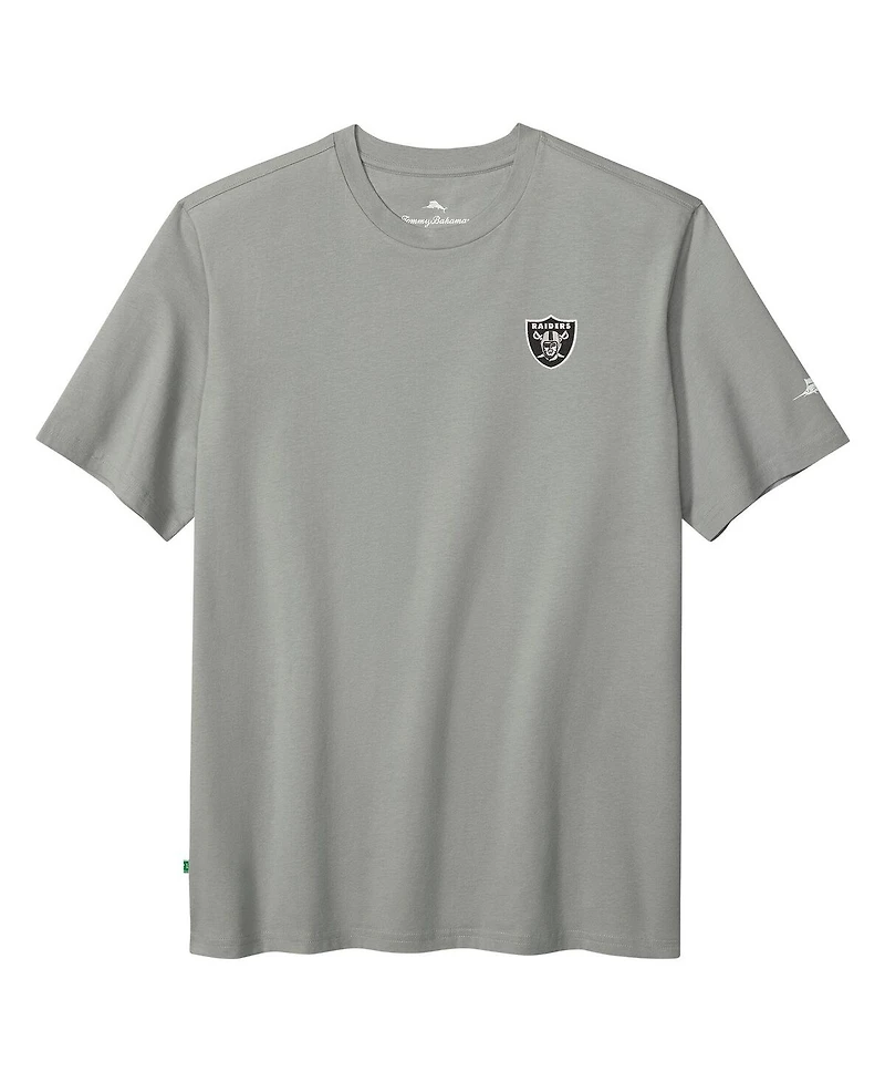 Tommy Bahama Men's Gray Las Vegas Raiders Huddle Hang Tens T-Shirt