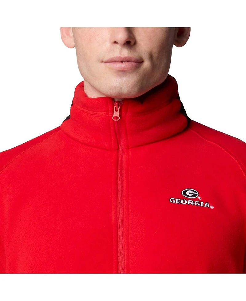 Columbia Men's Black Georgia Bulldogs Big Tall Flanker Iv Fleece Raglan Full-Zip Jacket