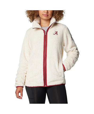 Columbia Women's Cream Alabama Crimson Tide Fireside Ii Sherpa Full-Zip Jacket