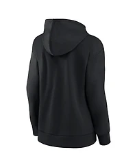Fanatics Women's Black Carolina Panthers Iconic Cotton Fleece Checklist Pullover Hoodie