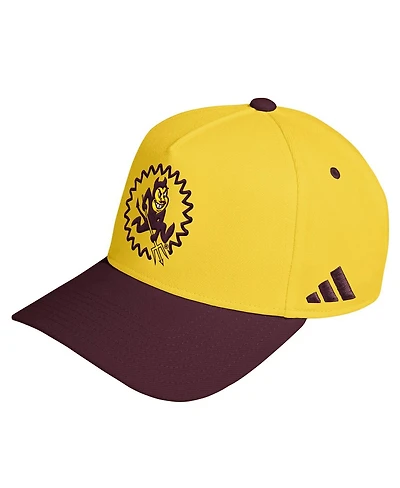 Adidas Men's Gold/Maroon Arizona State Sun Devils Throwback A-Frame Snapback Hat