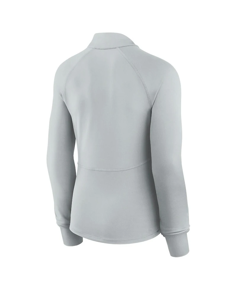 Fanatics Women's Gray Detroit Lions Elements Raglan Quarter-Zip Jacket