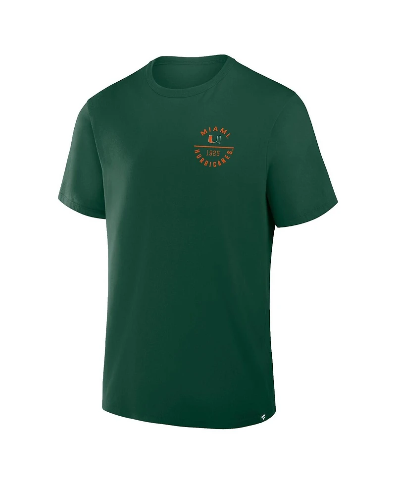 Fanatics Men's Green Miami Hurricanes Fastbreak T-Shirt