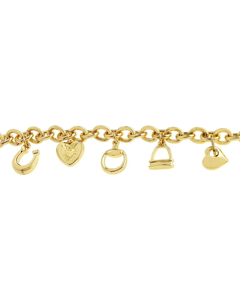 Steve Madden Gold Collegiate Mixed Charm Bracelet