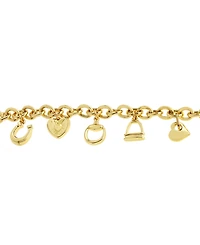 Steve Madden Gold Collegiate Mixed Charm Bracelet