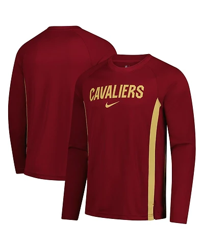 Nike Men's Wine Cleveland Cavaliers 2025/26 Authentic Pre-Game Legend Dri-fit Long Sleeve Shooting Shirt