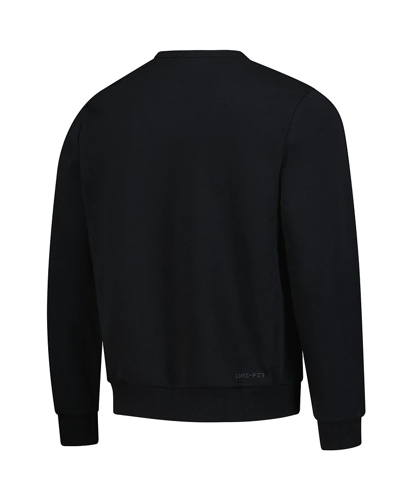 Nike Men's Black Denver Nuggets Authentic Standard Issue Travel Dri-fit Pullover Sweatshirt