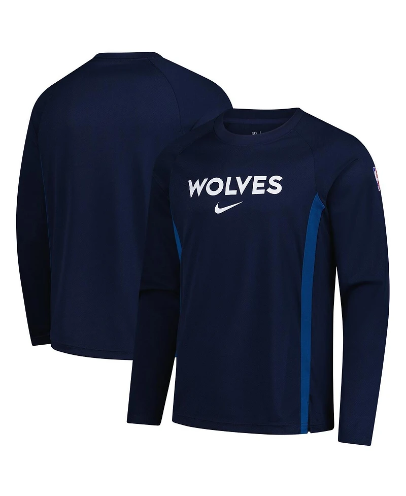 Nike Men's Navy Minnesota Timberwolves 2025/26 Authentic Pre-Game Legend Dri-fit Long Sleeve Shooting Shirt