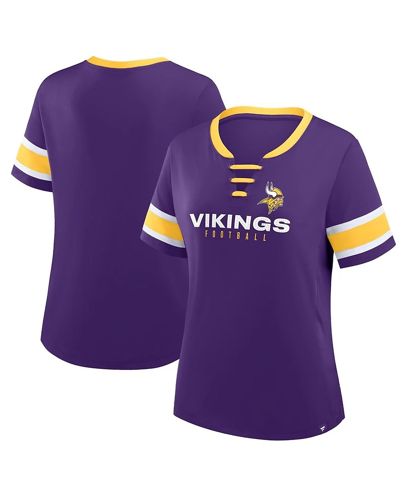 Fanatics Women's Purple Minnesota Vikings Redzone Draw Play Athena Lace-Up T-Shirt